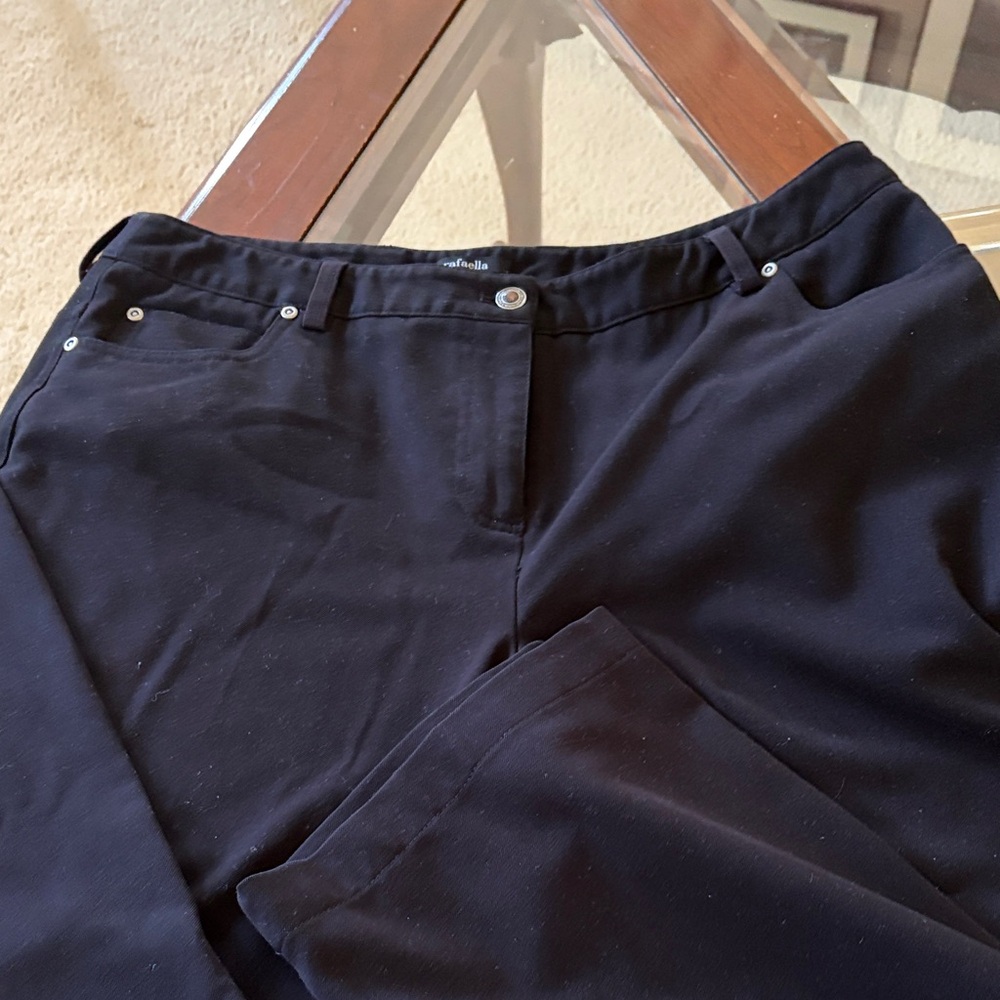 Rafaella Black Straight Leg Pants